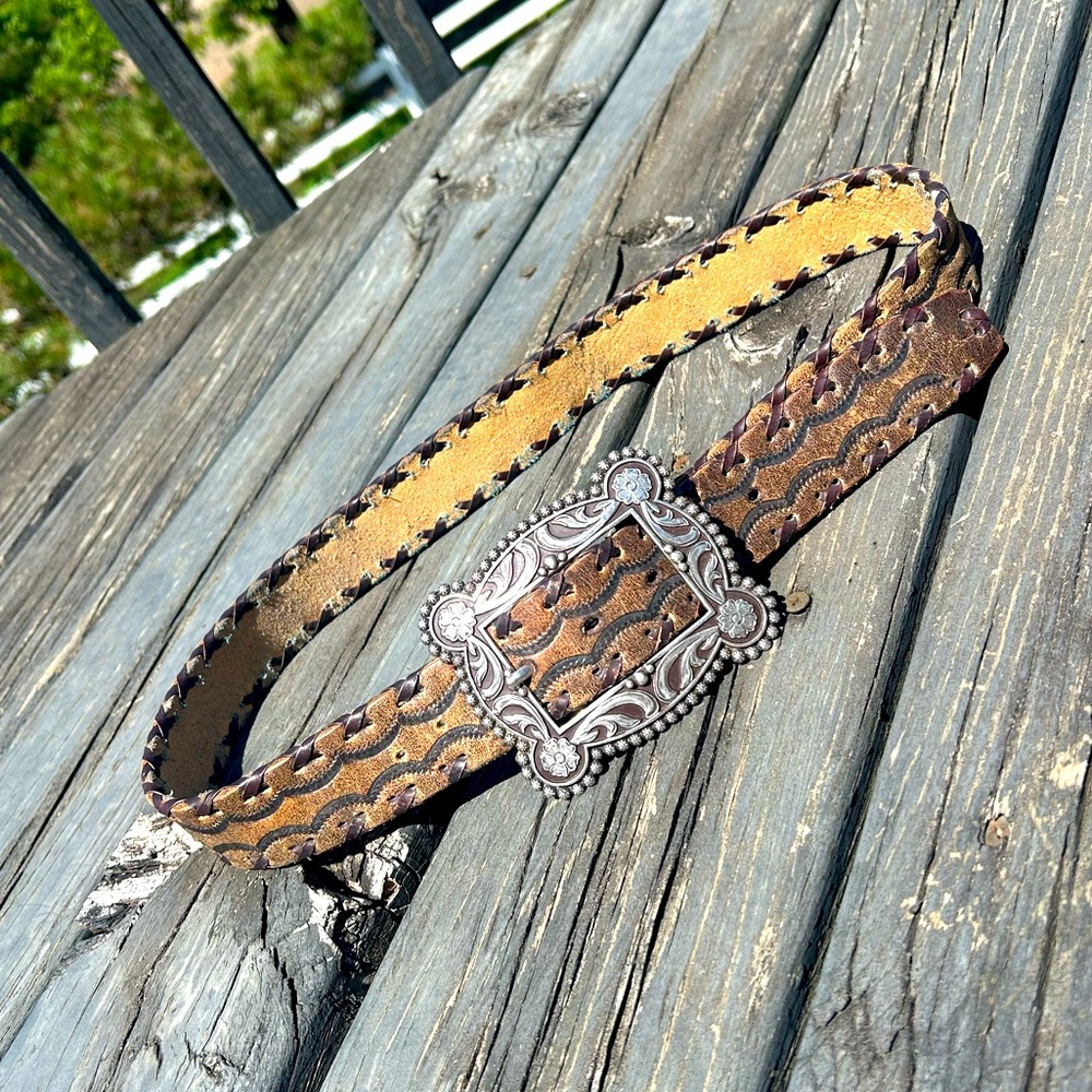 Western Brown Leather Belt